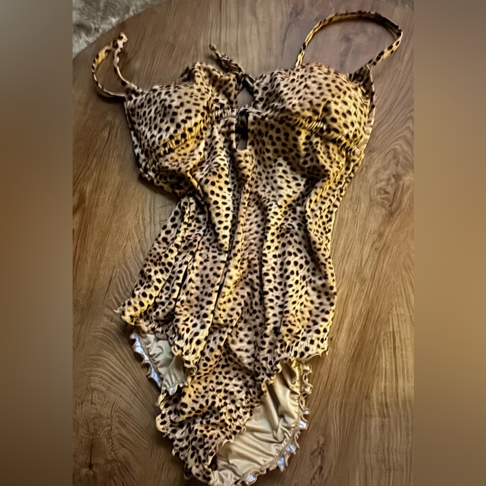 Shade & Shore Brown Leopard One Piece Swimsuit
